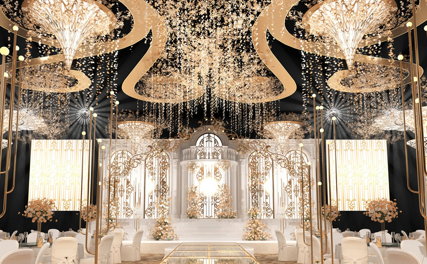 周村花木兰喜事汇金色大厅效果展示